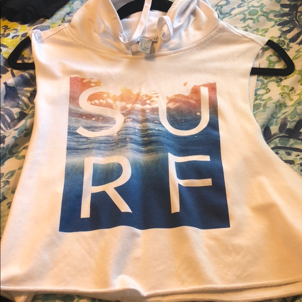 Forever 21 cropped tank hoodie